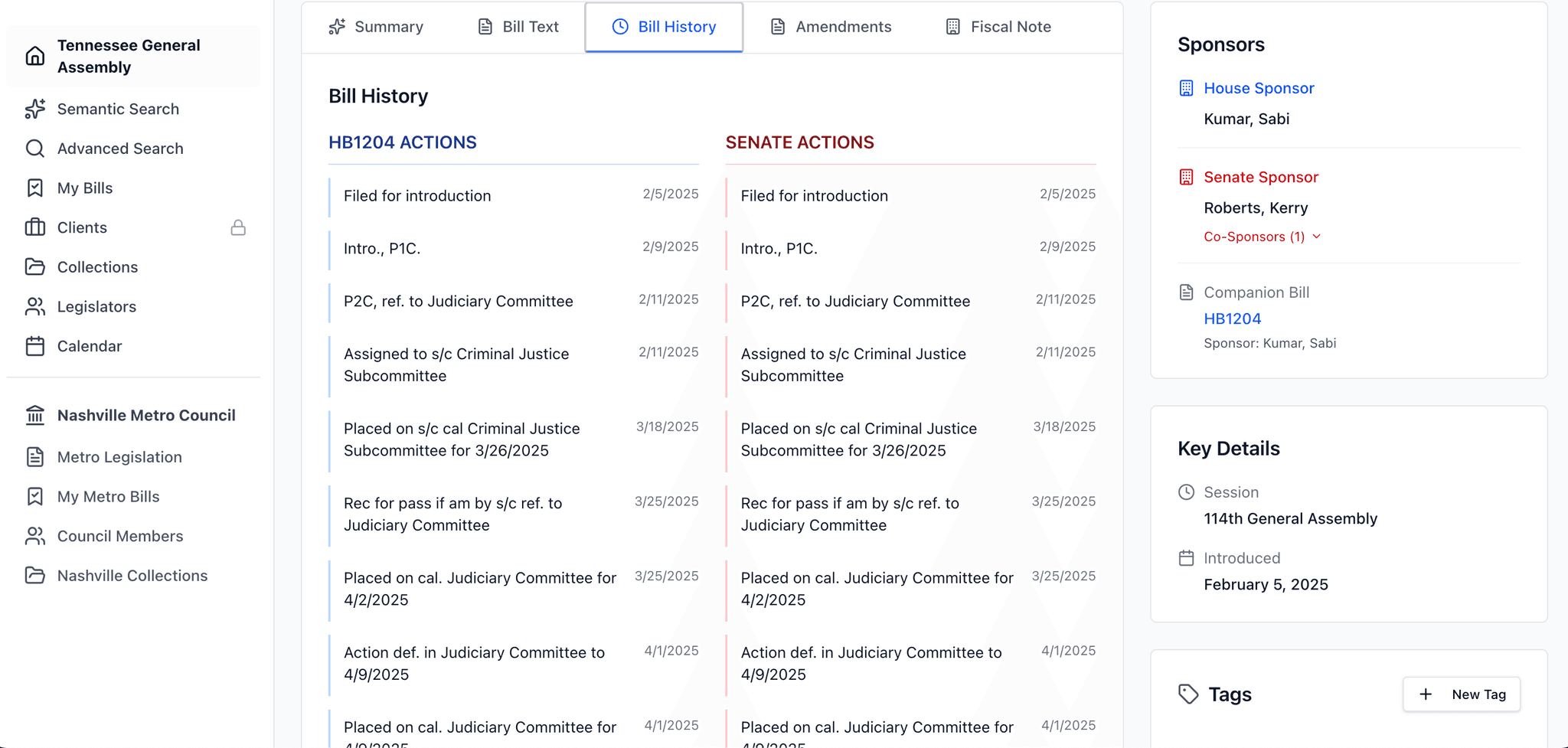 Bill History Timeline